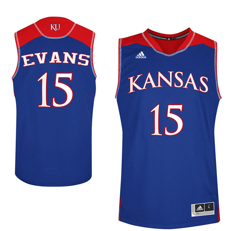 Men Kansas Jayhawks #15 Ray Evans College Basketball Jerseys-Royals